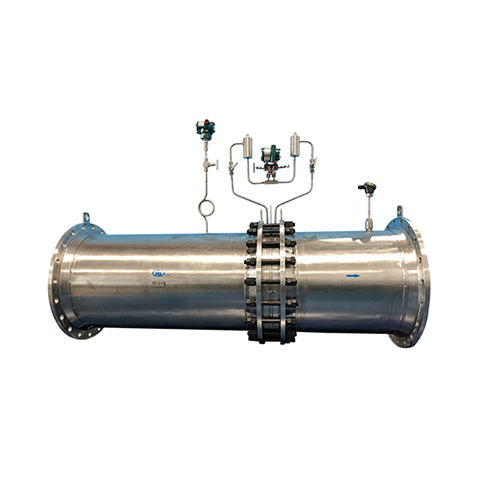 Integrated temperature and pressure compensation flowmeter